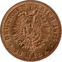 J.203 Braunschweig-Lüneburg 20 Mark 1875 - Herzog Wilhelm - Gold -s