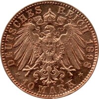 J.263 Sachsen 10 Mark 1891-1902 - König Albert - Gold -s