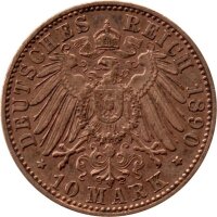 J.294 Württemberg 10 Mark 1890-1891 - König Karl - Gold -s