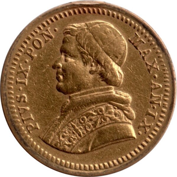 Vatikan 2,5 Scudi 1854 "R" - Papst Pius IX. "Umlaufmünze" - Gold