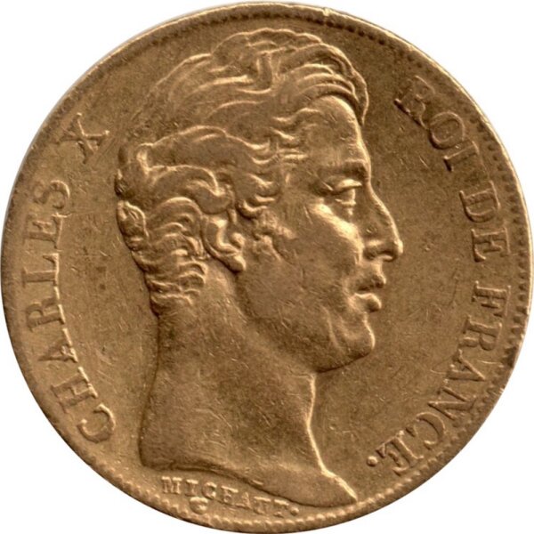 Frankreich 20 Francs 1825 "W" - Karl X. - Gold