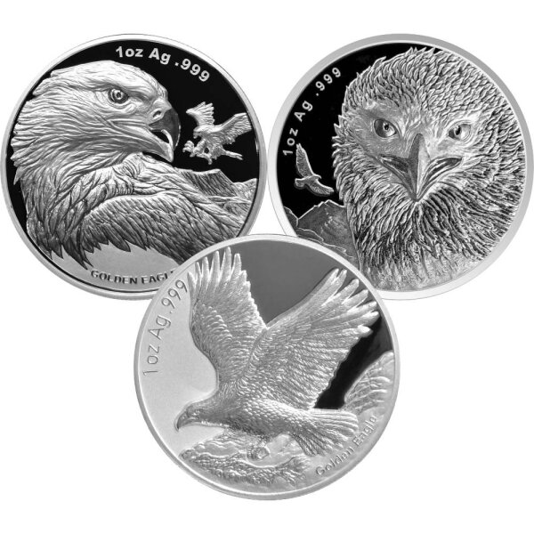 Angebot: Samoa Golden Eagle 1. - 2. - 3. Ausgabe 2023-2025 je 1 oz Silber | Prooflike