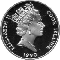 Cook Islands 50 Dollars 1990 - Bedrohte Tierwelt "Tiger" - Silber PP