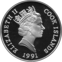 Cook Islands 50 Dollars 1991 - Bedrohte Tierwelt "Alpensteinbock" - Silber PP
