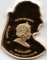 Cook Islands 25 Dollars 2007 - 80. Geburtstag von Papst Benedikt XVI. - Gold PP