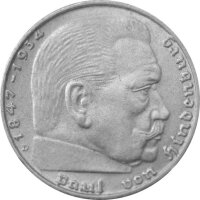 III. Reich 2 RM Hindenburg 10 Stück 625/1000 Silber