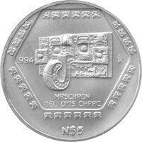Mexiko 5 Pesos 1994 Mascaron Del Dios Chaac 1 oz Silber