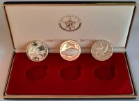 Kuba Set 3 x 5 Pesos 1981 - Kubanische Fauna - Silber PP