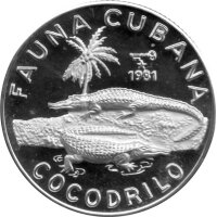 Kuba Set 3 x 5 Pesos 1981 - Kubanische Fauna - Silber PP