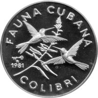 Kuba Set 3 x 5 Pesos 1981 - Kubanische Fauna - Silber PP