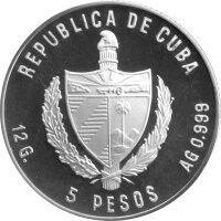 Kuba Set 3 x 5 Pesos 1981 - Kubanische Fauna - Silber PP