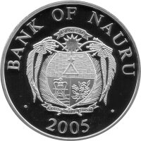 Nauru 10 Dollars 2005 - Europäische Denkmäler "Palazzo Publico in San Marino" - Silber PP Skulpturmünze teilvergoldet