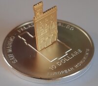 Nauru 10 Dollars 2005 - Europäische Denkmäler "Palazzo Publico in San Marino" - Silber PP Skulpturmünze teilvergoldet