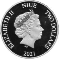 Niue 2 Dollars 2021 - DC Comics "Wonder Woman" - 1 oz Silber PP teilcoloriert