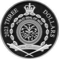 Niue 3 Dollars 2023 - Roulettrad mit Kugel - Silber PP teilcoloriert