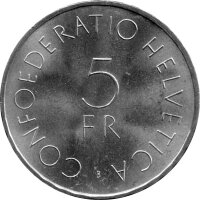 Schweiz 5 Franken 1963 - 100 Jahre Rotes Kreuz - Silber