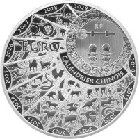 Frankreich 20 Euro 2025 "Chinesischer Tierkreis - Jahr der Schlange" - 1 oz Silber PP
