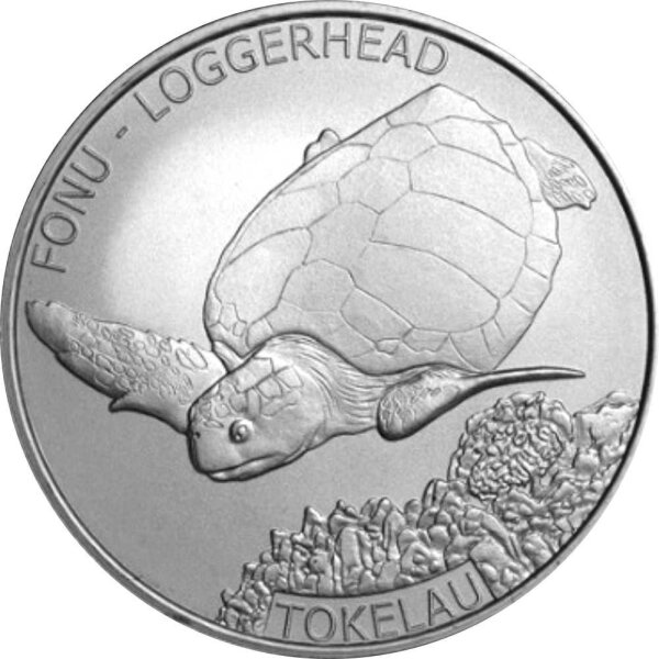 Tokelau Karettschildkröte - Loggerhead Turtle 2019 1 oz Silber