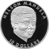 Liberia 10 Dollars 2001 - Nelson Mandela - Silber PP