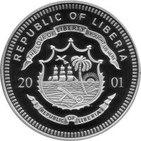 Liberia 10 Dollars 2001 - Nelson Mandela - Silber PP