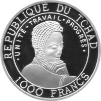 Tschad 1.000 Francs 1999 - Galileo Galilei - Silber PP