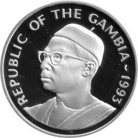 Gambia 20 Dalasis 1993 - XXV. Olympische Sommerspiele 1992 in Barcelona "Ringen" - Silber PP
