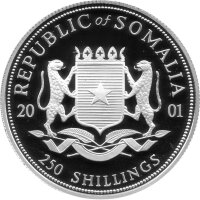 Somalia 250 Shillings 2001 - Napoleon Bonaparte - Silber PP