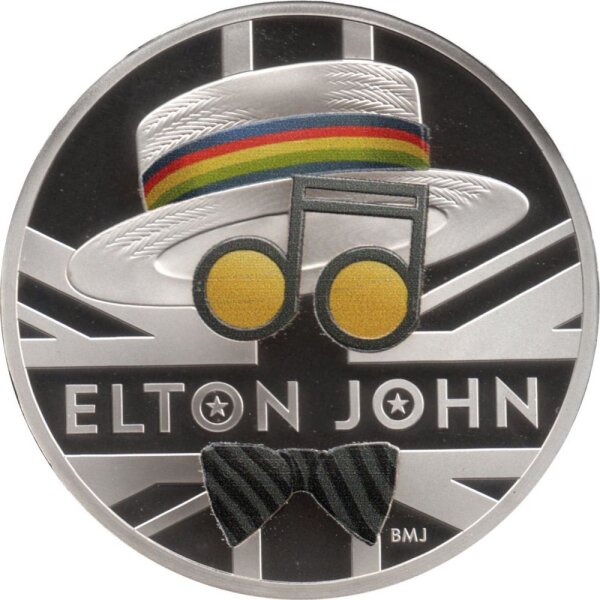 UK 2 Pfund 2020 - Musik-Legenden "Elton John" - 1 oz Silber PP teilcoloriert