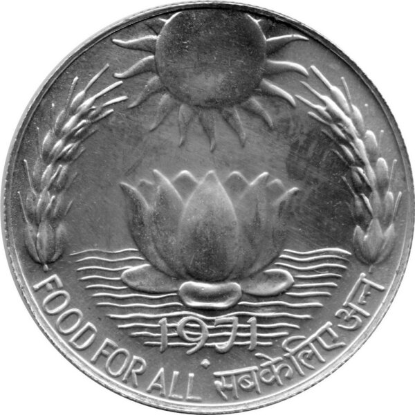 Indien 10 Rupees 1971 - F.A.O. Essen für alle - Silber