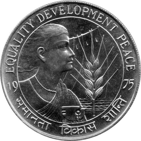 Indien 50 Rupees 1975 - F.A.O. Gleichstellungsentwicklung und Frieden - Silber