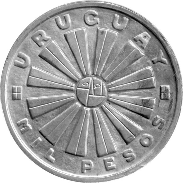 Uruguay 1.000 Pesos 1969 - F.A.O. Essen für alle - Silber