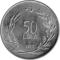 Türkei 50 Lira 1977 - F.A.O. Familienplanung - Silber