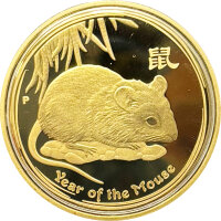 Australien Lunar II 2008 Jahr der Maus 1 oz Gold - Polierte Platte