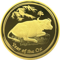 Australien Lunar II 2009 Jahr des Ochsen 1 oz Gold - Polierte Platte