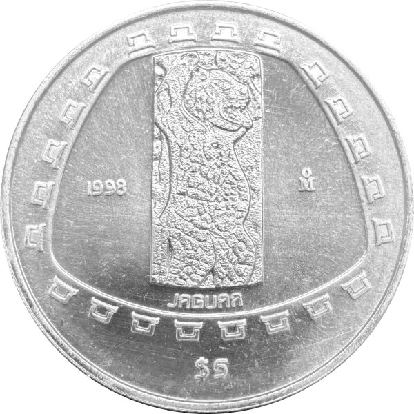 Mexiko 5 Pesos 1998 - Jaguar - 1 oz Silber