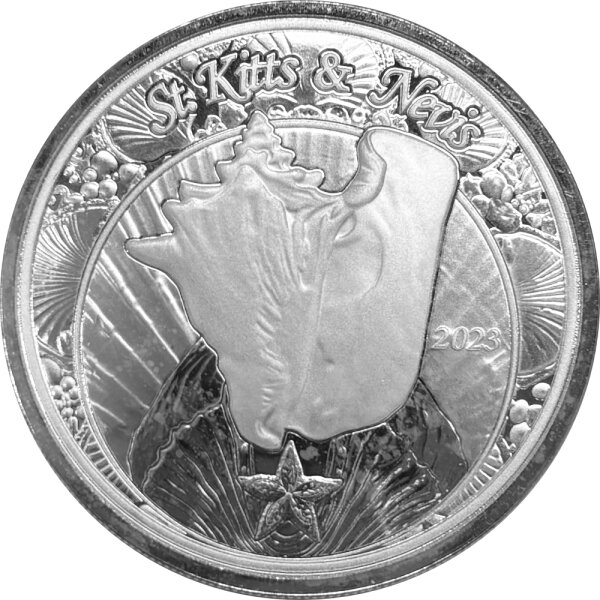 EC 8 2023 St. Kitts & Nevis Meeresschnecke 1 oz Silber