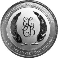 EC 8 2023 St. Kitts & Nevis Meeresschnecke 1 oz Silber