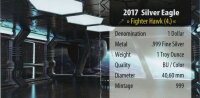 USA American Eagle 2017 1 oz Silber - Battle of the Galaxy Planetary Fighter