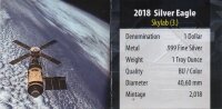 USA American Eagle 2018 1 oz Silber - 60 Jahre NASA Skylab