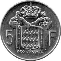 Monaco 5 Francs 1966 - Fürst Rainier III. - Silber