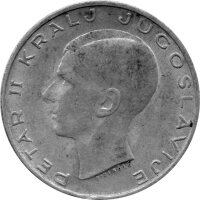 Jugoslawien 20 Dinar 1938 - König Peter II. - Silber ss