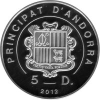 Andorra 5 Diners 2012 Steinadler - Silber PP F15