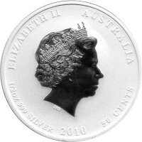 Australien Lunar II 2010 Jahr des Tigers 1/2 oz Silber teilcoloriert