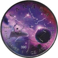 Kanada Maple Leaf 2022 - Glowing Galaxy 1 oz Silber coloriert