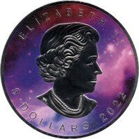 Kanada Maple Leaf 2022 - Glowing Galaxy 1 oz Silber coloriert