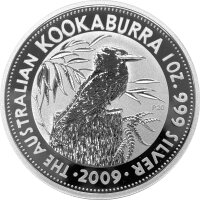Australien Kookaburra 2009 1 oz Silber - Jubiläum Motiv 1990
