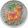 Round China 2003 - Jahr der Ziege - 1 oz Silber PP teilcoloriert