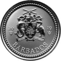 Barbados 1 Dollar 2019 - Dreizack - 1 oz Silber PP