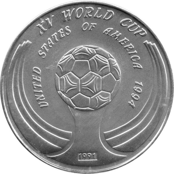 Laos 50 Kip 1991 - XV. Fußball WM 1994 in USA "Weltpokal" - Silber