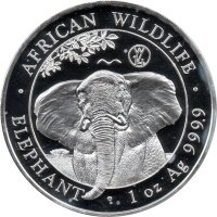 Somalia Elefant 2021 1 oz Silber Privy Mark "W14"